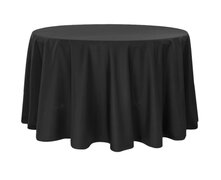 120” Round Polyester Tablecloth- Black 