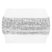 Silver Sequin  Spandex Chair Band