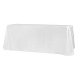  90''x132'' Rectangular Oblong Polyester Tablecloth - White