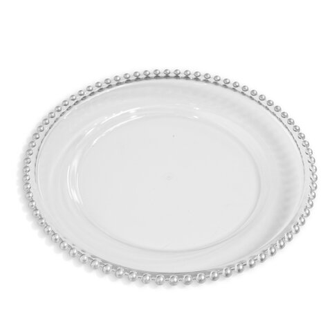 Acrylic Beaded 13” Round Charger Plate - Clear