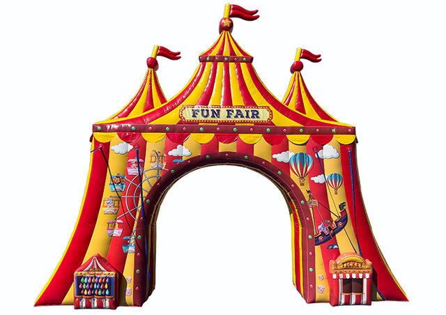 carnival themed entrance arch