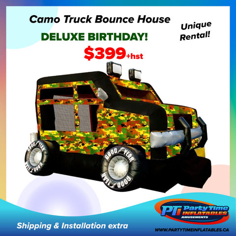 Military Camo Truck Bouncy Castle Rental