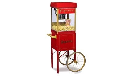 Popcorn Machine Red Colour with Cart 4oz Kettle 
