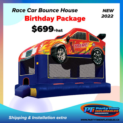 Race Car Bounce House Birthday Package Offer