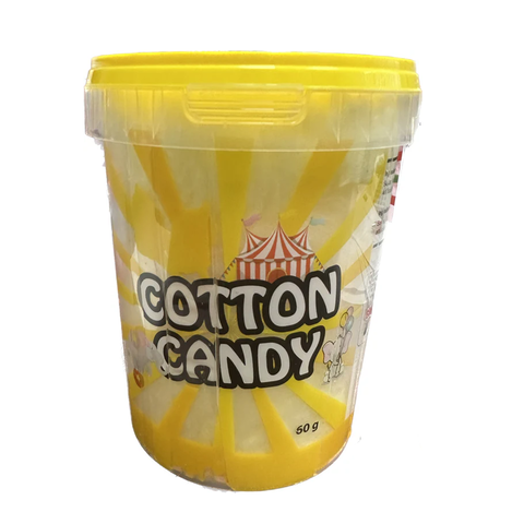 yellow packaged candy floss tubs 24 x 60g case 