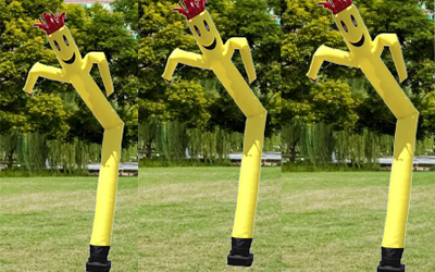 Sky Dancer 18 feet tall yellow puppet + blower