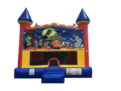 Halloween Residential Bounce House Package & Cotton Candy Machine Rental with Supplies