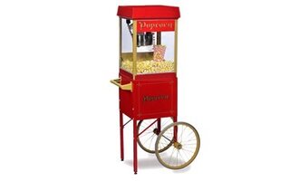 Classic Red Popcorn Machine with Cart 40z popper