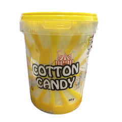 Banana Flavour Yellow Cotton Candy Tubs offer tasty, pre-packaged candy floss in 24 convenient 60g tubs per case. Enjoy a piece of sweet nostalgia with these classic treats, perfect for any occasion.