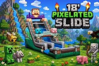 Wet or Dry 18' Pixelated Water Slide