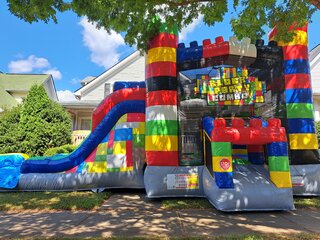 Wet or Dry Block Party Bounce House and Slide Combo