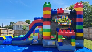 Wet or Dry Block Party Bounce House and Slide Combo