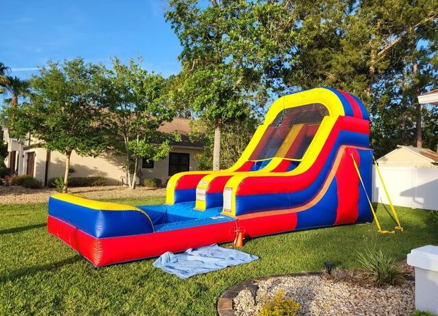 Waterslide with pool