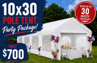 10x30 Pole Tent Party Package