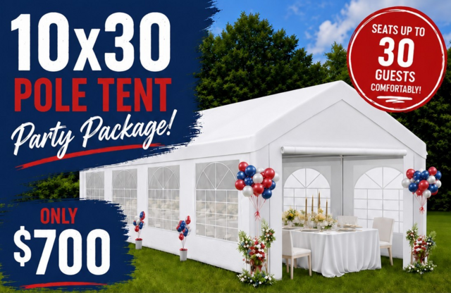 10x30 Pole Tent Party Package