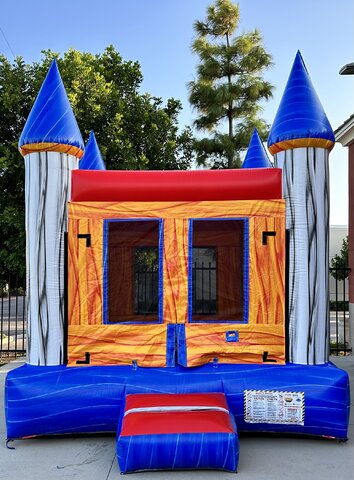 Blue/Gray Marble 13 x 13 Bounce House