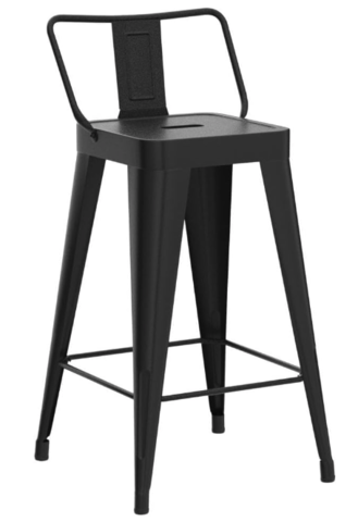 Barstool With Backrest (Black)