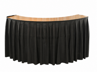 7' Serpentine Bar Table with Black Skirt