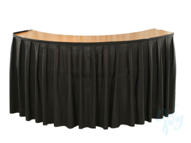 7' Serpentine Bar Table with Black Skirt