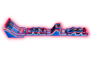 140 ft Red, White & Thrill Warped Wall Vertical Rush Obstacle Course