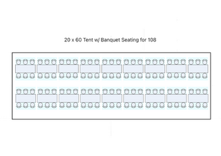 20×60 High Peak Tent Package – Banquet Seating for 108