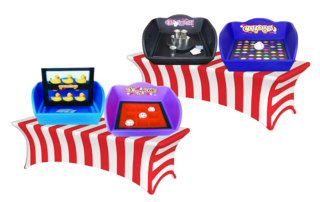 4 Game Carnival Tub Game Package  with 6 ft Table and Stripped Cover