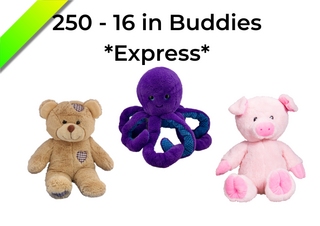 250 - 16 inch Buddies *Express- No Hearts, Bags, or Birth Certificates *Buddies Only*