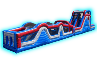 70 ft Red, White & Thrill Warped Wall Obstacle Course