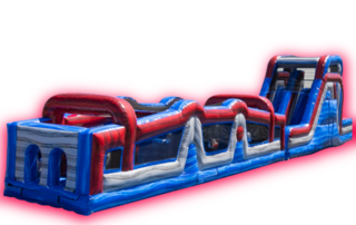 75 ft Red, White & Thrill Warped Wall Obstacle Course