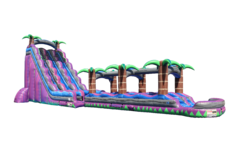 27 ft Purple Monster Dual Lane Water Slide with 33 ft Slide and Slide