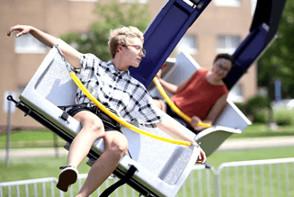 kids on a swing ride