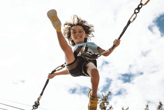 kid on a bungee trampoline