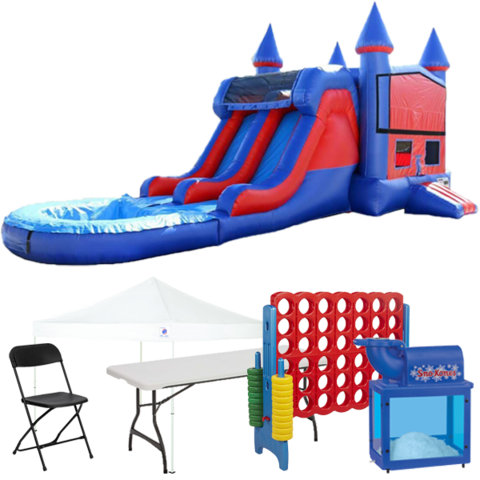 Wet/Dry Combo Bouncer Backyard Premium Party Package