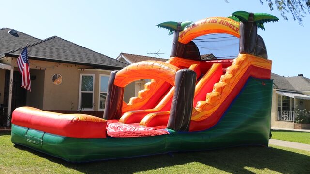 15ft Tropical Double Lane Water Slide