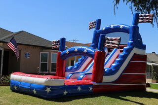 15ft Patriotic Double Lane Water Slide