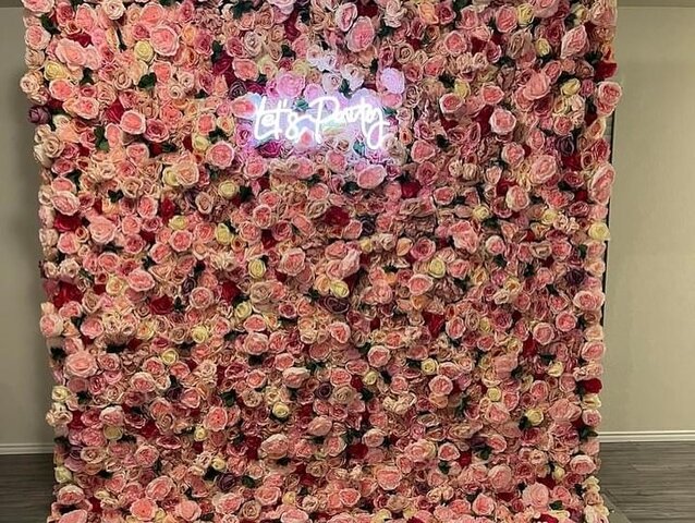 Rose Flower wall rentals in dallas, Party Booths Dallas