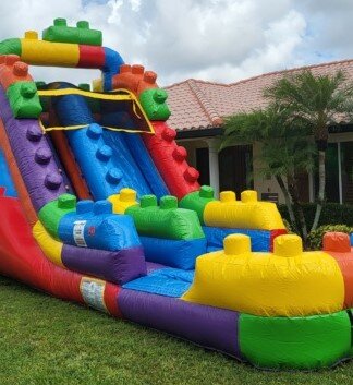 18' Tall - Lego Blocks Water Slide single lane