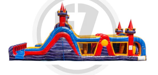 40' Long Castle Tower Obstacle Course Wet or Dry