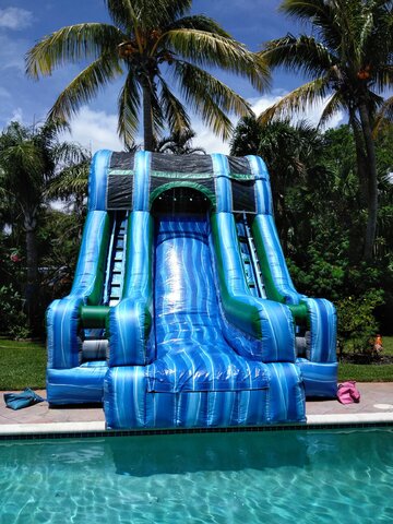 22' Tall - Bermuda Falls Water Slides into Your POOL