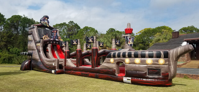 32' Tall - The Black Pearl Water Slide dual lane