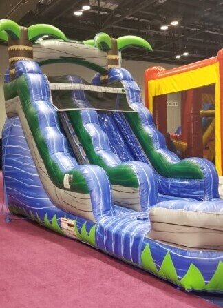 16' Tall - Blue Crush Water Slide single lane