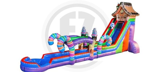 25' Tall - Candyland Water Slide w/ Slip N Slide