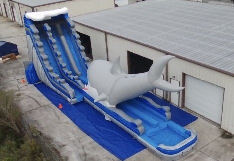 27' Tall - Jaws Dual Lane Water Slide w/ Slip n Slide