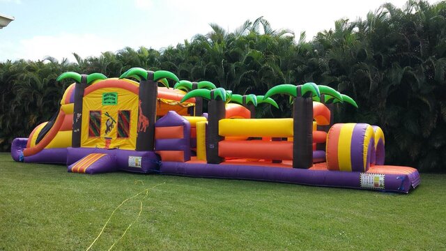 60' Long Jungle Island Obstacle Course Wet or Dry