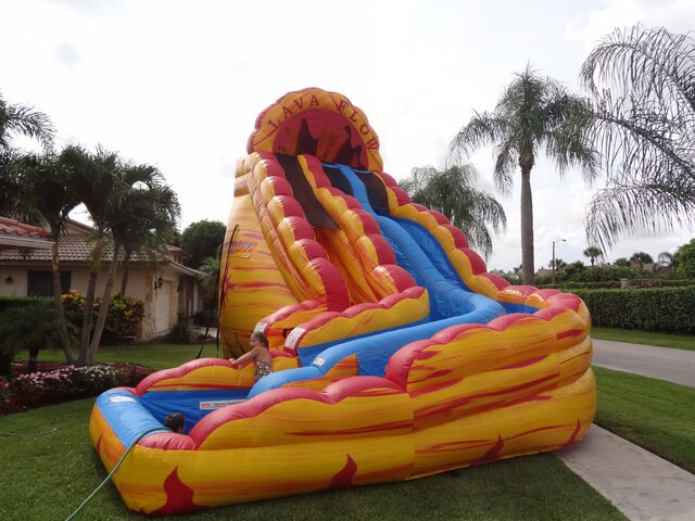 25' Tall - Lava Flow Water Slide dual lane