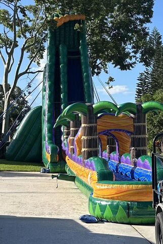 44' Tall - Mardi Gras Water Slide single lane