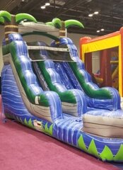 16' Tall - Blue Crush Water Slide single lane