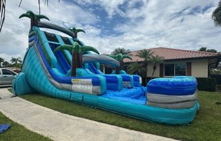 20' Tall Blue Lagoon Dual Lane Waterslide