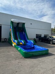 20' Tall - Green Hornet Water Slide single lane