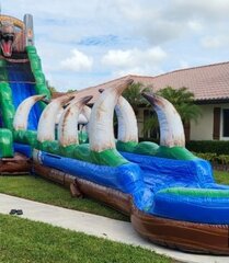 25' Tall - Jurassic Falls Water Slide w/ Slip N Slide